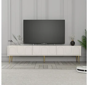 TV stolík/skrinka Bipemu 3 (krémová + zlatá). Akcia -20%. Vlastná spoľahlivá doprava až k Vám domov. 1095681