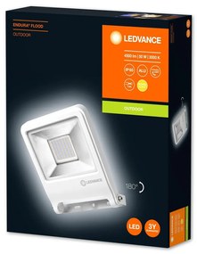 LEDVANCE Vonkajší LED nástenný reflektor ENDURA FLOOD, 50W, teplá biela, IP65, biely