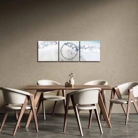 Obraz - Ľadový medveď (s hodinami) (90x30 cm)