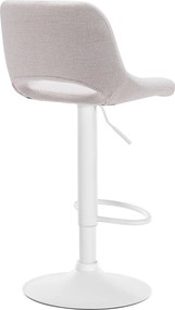 Barová stolička Camden - látka, biely rám - Krémová
