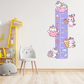 60x120cm Detský meter - Jednorožce - textilná nálepka na stenu