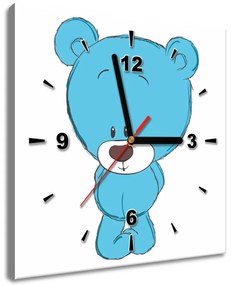 Gario Obraz s hodinami Modrý macko Rozmery: 30 x 30 cm