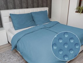 Biante Hrejivé posteľné obliečky Minky 3D bodky MKP-044 Kovovo modrá Predĺžené 140x220 a 70x90 cm