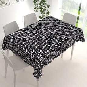 Biante Detský bavlnený obdĺžnikový obrus Sandra SA-306 Biele obláčiky na čiernom 50x100 cm
