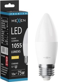 Mexen Nova, LED žiarovka E27, C37, 10W, Teplá - 3000K, 1055 lm - L102-E27-1030-01