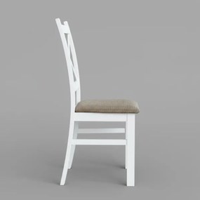 Jedálenská stolička NATE biela/hnedá