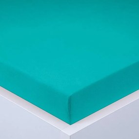 Napínacia plachta na posteľ jersey EXCLUSIVE tyrkysovo zelená sada 2 ks 90 x 200 cm