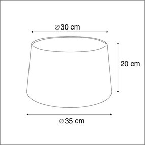Bavlnený tienidlo čierny 35/30/20 so zlatým vnútrom