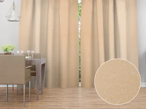 Biante Dekoračný záves TF-092 Ornamenty - béžová light 150x210 cm