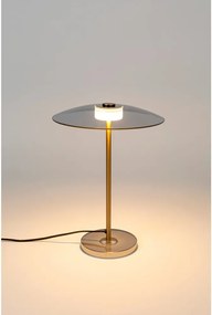 Sivá/v zlatej farbe LED stmievateľná stolová lampa so skleneným tienidlom (výška 42 cm) Float – Zuiver