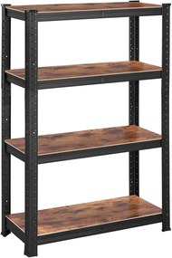 Dílenský regál Busta 80 cm černý/ tmavě hnědý