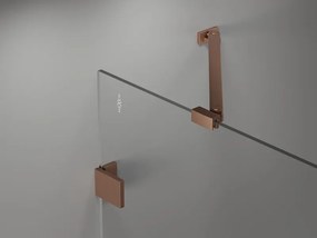 Mexen Lunar-F, 1-krídlový sprchový kút so skladacími dverami, ľavý, 100 x 100 cm, 8mm číre sklo, medený profil, 836-100-100-65-00-L