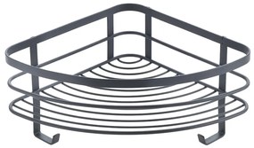 Čierna nástenná rohová kúpeľňová polica Metaltex Origin