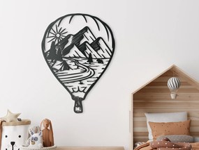 drevko Drevený obraz Lietajúci balón s prírodou