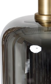 Závesné svietidlo čierne so zlatom a dymovým sklom vrátane 4 PUCC - Zuzanna