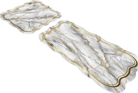 Sivé/v zlatej farbe kúpeľňové predložky v súprave 2 ks 60x100 cm – Foutastic