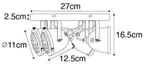 Priemyselné bodové svetlo čierne 4-svetlo - Emado