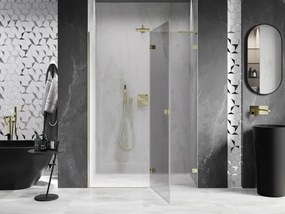 Mexen, Mexen Lunar L pravé otočné sprchové dvere 140 cm, transparentné, zlaté - 834L-140-000-50-00-P