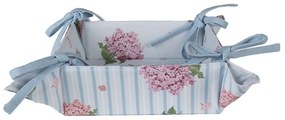 Bavlnený košík na pečivo s  kvety hortenzie Vintage Grace - 35*35*8cm