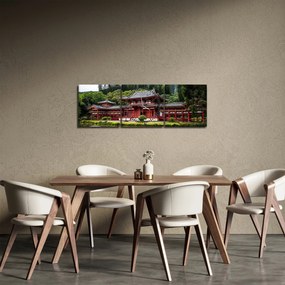 Obraz - čínska architektúra (s hodinami) (90x30 cm)