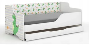 DomTextilu Detská posteľ s rozprávkovým dráčikom 160x80 cm  Biela 52456