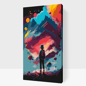 Gario Maľovanie podľa čísel Lietajúci ostrov Rozmery: 40 x 80 cm, Rámovanie: S vnútorným rámom