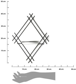 NÁSTENNÝ DRŽIAK NA KVETINÁČ EVELIN 41X31X26 CM ČIERNA