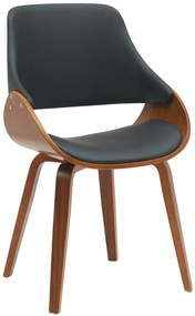 Jedálenská stolička Vangale - koženka - Orech / Čierna