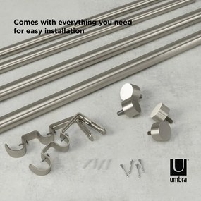 Oceľová roztiahnuteľná dvojitá garniža 305 - 457 cm Cappa - Umbra