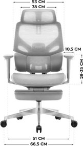 Kancelárska stolička Expert 8.7 Grey Mesh