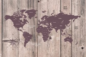 Tapeta hnedá mapa na drevenom podklade