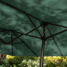 Dvojitý záhradný slnečník TILIA 460x270 cm tmavozelený