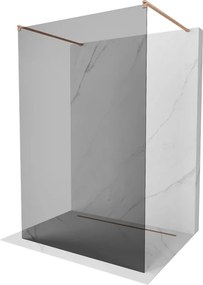 Mexen Kioto, sprchová zástena Walk-In 100 x 200 cm, 8mm šedé sklo, medený matný profil, 800-100-002-65-40