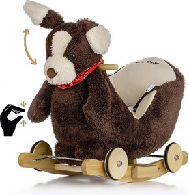 Hojdací psík s melódiou a kolieskami Milly Mally Polly Plus Brown Dog