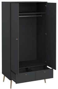 Antracitová šatníková skriňa 99x200 cm Bodo – Tvilum