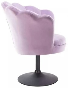 LuxuryForm DESIGN Kreslo FREY VELUR na čiernom tanieri - levanduľa