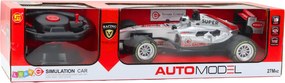 LEAN Toys Diaľkovo ovládané pretekárske auto RC s volantom, svetlami a zvukmi, mierka 1:12, strieborné