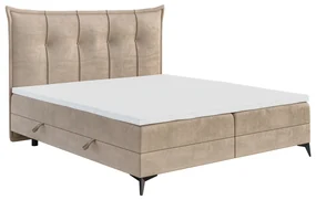 Manželská posteľ Boxspring 180 cm Foxtrot (svetlobéžová) (s matracom a úl. priestorom). Vlastná spoľahlivá doprava až k Vám domov. 1043368