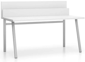 Kancelársky písací stôl SINGLE LAYERS s prepážkami, biela