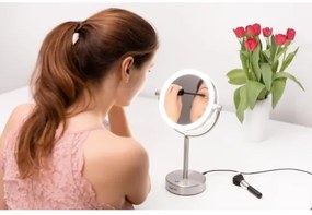 Sencor - Kozmetické zrkadielko s LED podsvietením LED/5W/230V nerez