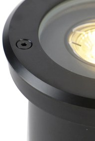 Sada 6 čiernych nastaviteľných vonkajších zemných reflektorov IP65 - Delux