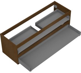 Mexen Box-A, závesná skrinka 140 cm, 2 zásuvky, orech, 91AX0-1400-470-2-86