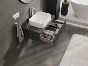 Mexen Rivel, kúpeľňová skrinka 80 cm, 1 zásuvka, drážkovaná, grafitová matná, 91A20-08023-1-BF66