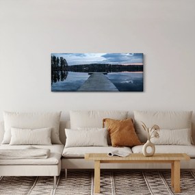 Obraz - Mólo na jazere (120x50 cm)