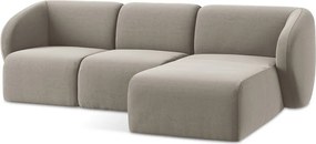 Svetlohnedá zamatová rohová pohovka (pravý roh/s leňoškou) Lani – Makamii