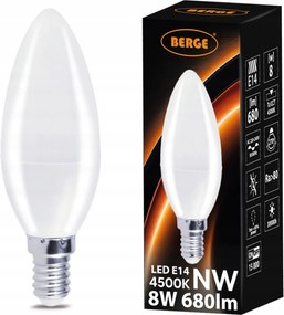 LED žiarovka E14 - C37 - 8W - neutrálna farba