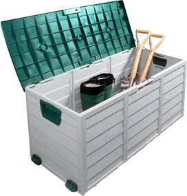 Záhradný úložný box Korta (sivá + zelená). Vlastná spoľahlivá doprava až k Vám domov. 1119444