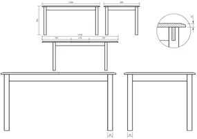 PROXIMA.store - Rustikálny rozkladací stôl 93/150 - 197 cm - BELLUNO ELEGANTE FARBA: biela - orech