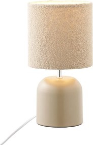 Béžová kovová stolová lampa s textilným tienidlom (výška 24 cm) Morley – House Nordic