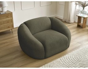 Zelené kreslo z textílie bouclé Tina – Bobochic Paris